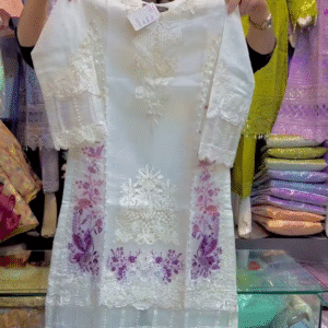 Elegant White Embroidered Lawn Suit – Summer Collection