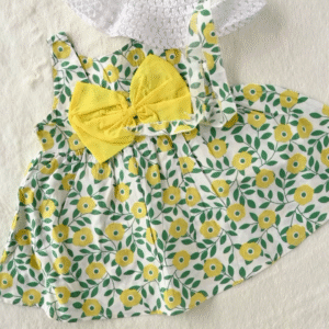 Sweet Baby Girl Summer Outfit Set: Floral Dress, Straw Hat, and Sandals