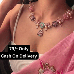 Delicate Floral Statement Necklace with Pastel Gemstones and Pearl Accents