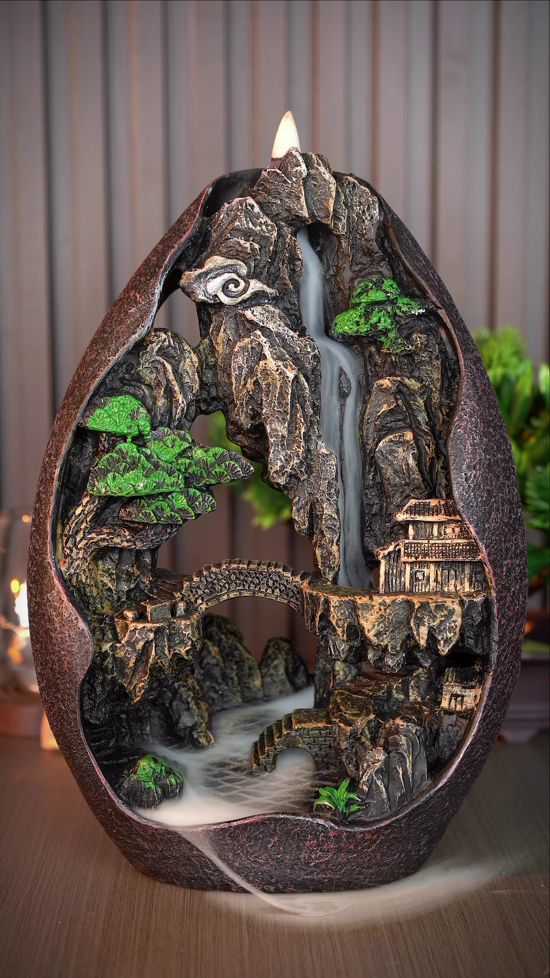 Backflow Incense Burner with Mountain Landscape and Waterfall Effect - Image 2