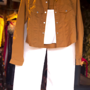 Mustard Brown Denim Jacket Co-ord Set – Chic & Versatile