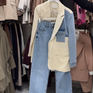 Trendy Denim & Blazer Co-Ord Set – A Chic Fusion of Style