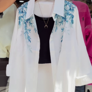 🌿 Elegant Floral Embroidered Shirt – Available in 3 Colors! 🌿