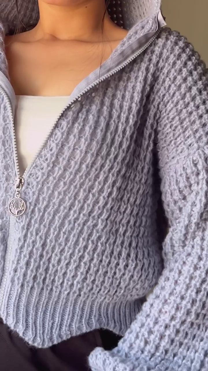 Graphic & Zip-Up Knit Sweater Combos ๐งถ With Light Blue Jeans โ Heart, Flame, Stripe & Charm Zip Variants - Image 2