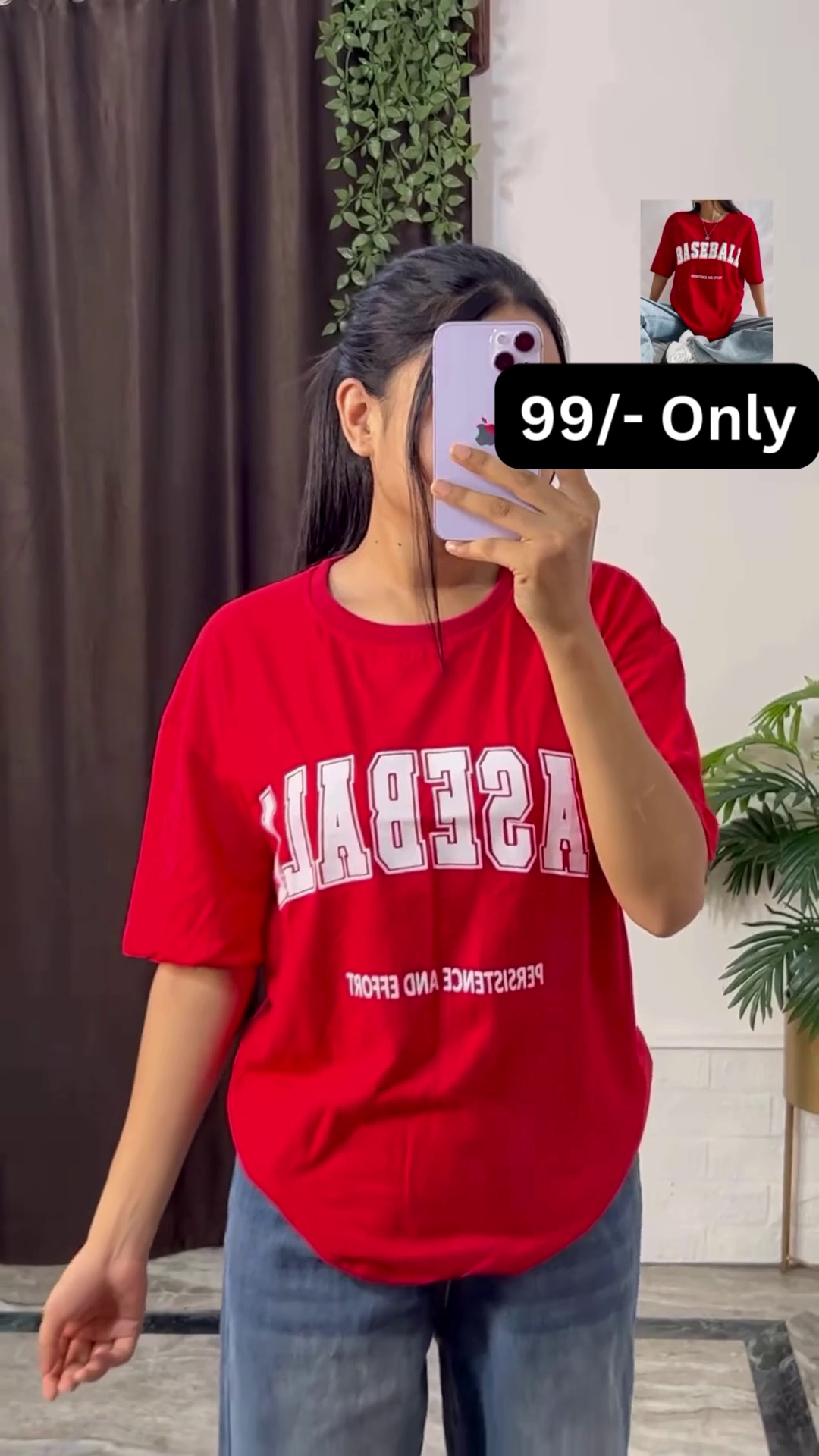 White Graphic T-Shirt with Bold Red and Car Print - Image 11