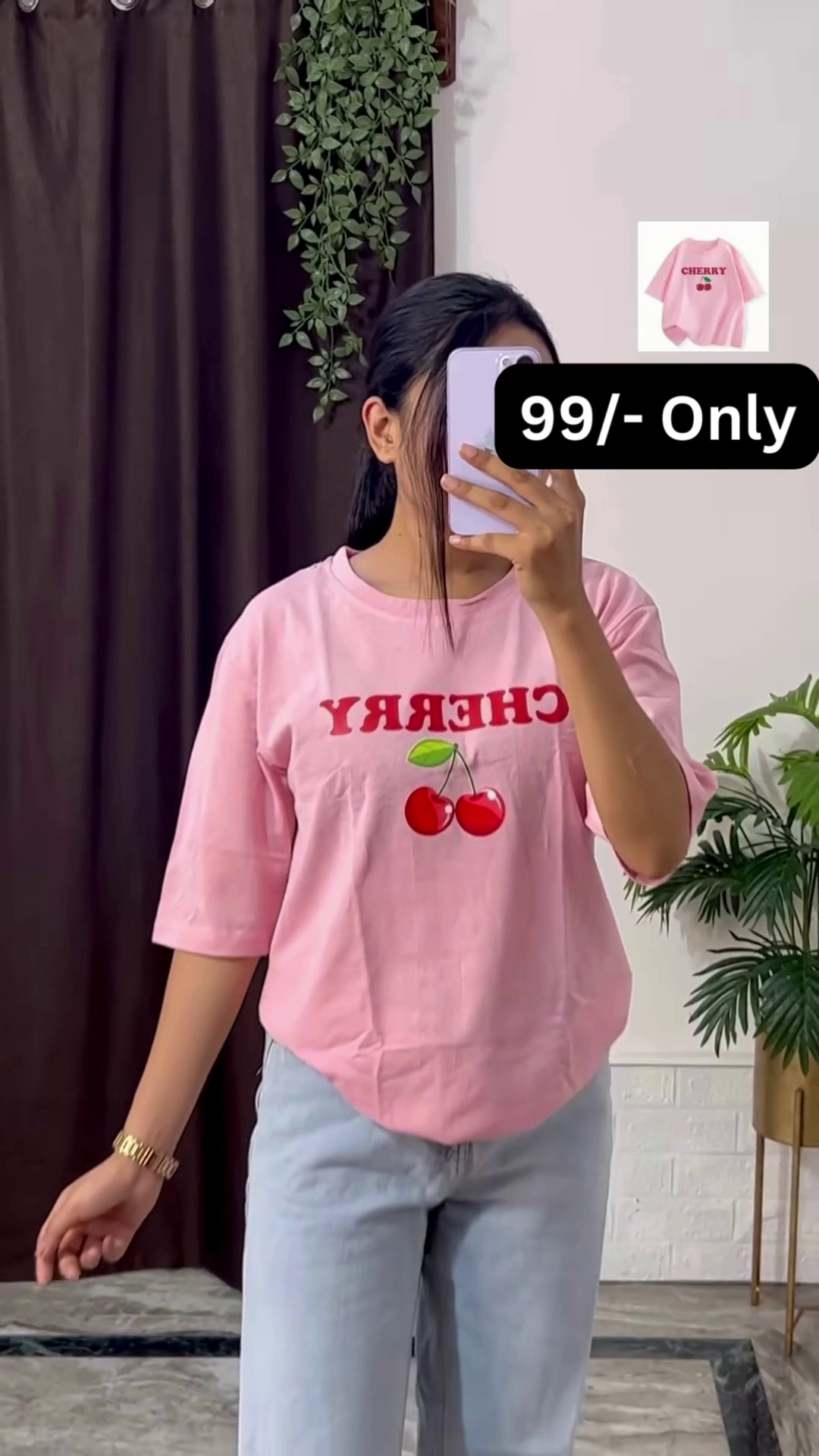 White Graphic T-Shirt with Bold Red and Car Print