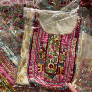 Handcrafted Floral Embroidered Kurta with French Knot Work