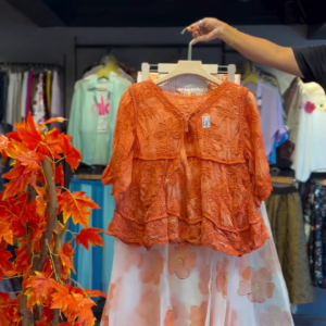Ember Lace Blouse & Floral Sheer Skirt