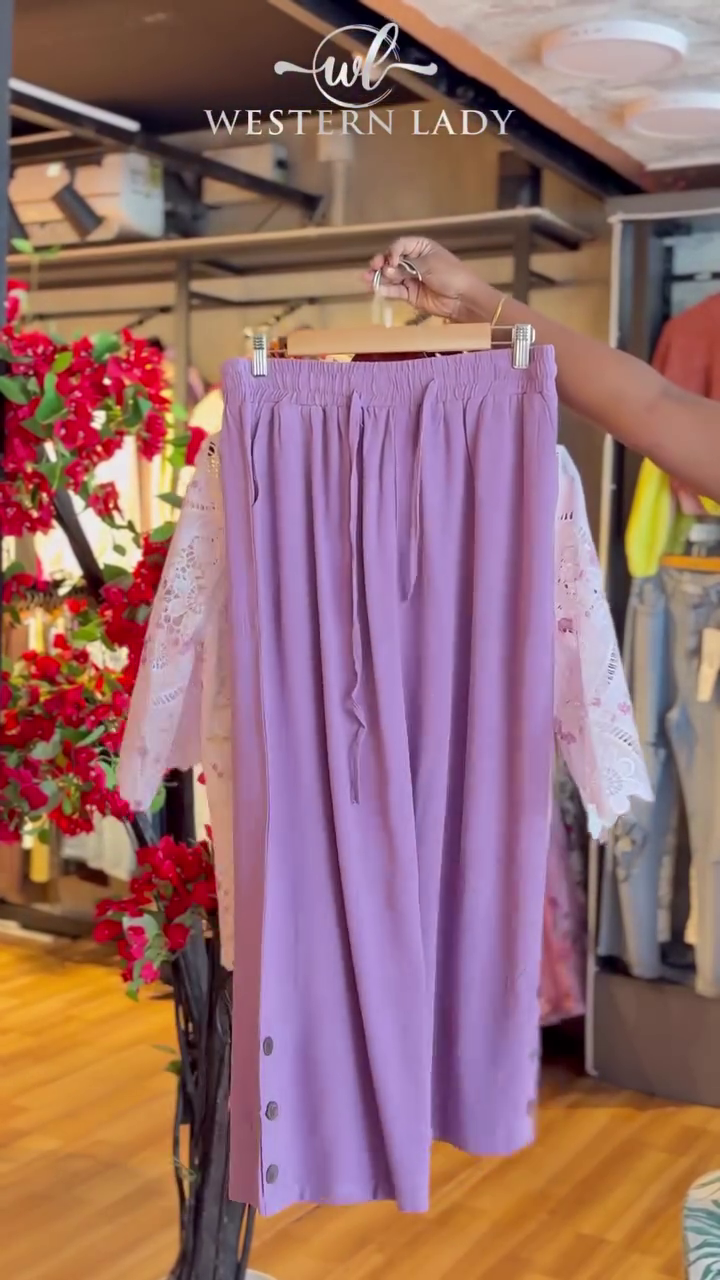 Lace Bloom Top in White & Lavender Skirt - Image 2