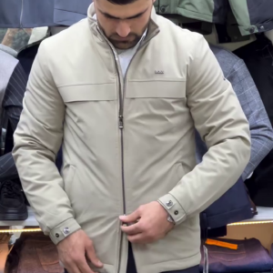 LIGHT BEIGE MAGO ZIP-UP JACKET