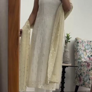 Premium Pleated Co-Ord Set in Soft Beige – Shirt & Wide-Leg Pant Set