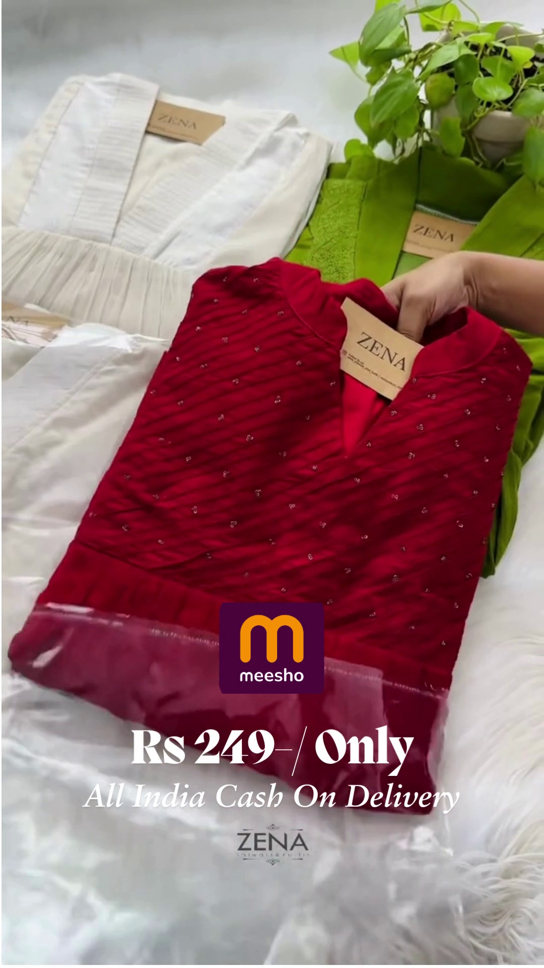 Lime Green V-Neck Tunic with Floral Lace Embroidery