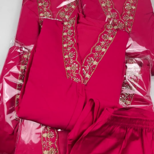 Royal Rani Pink Designer Co-ord Set with Scalloped Embroidery