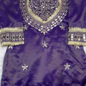 Royal Purple Silk Kurti with Intensive Mirror Artistry
