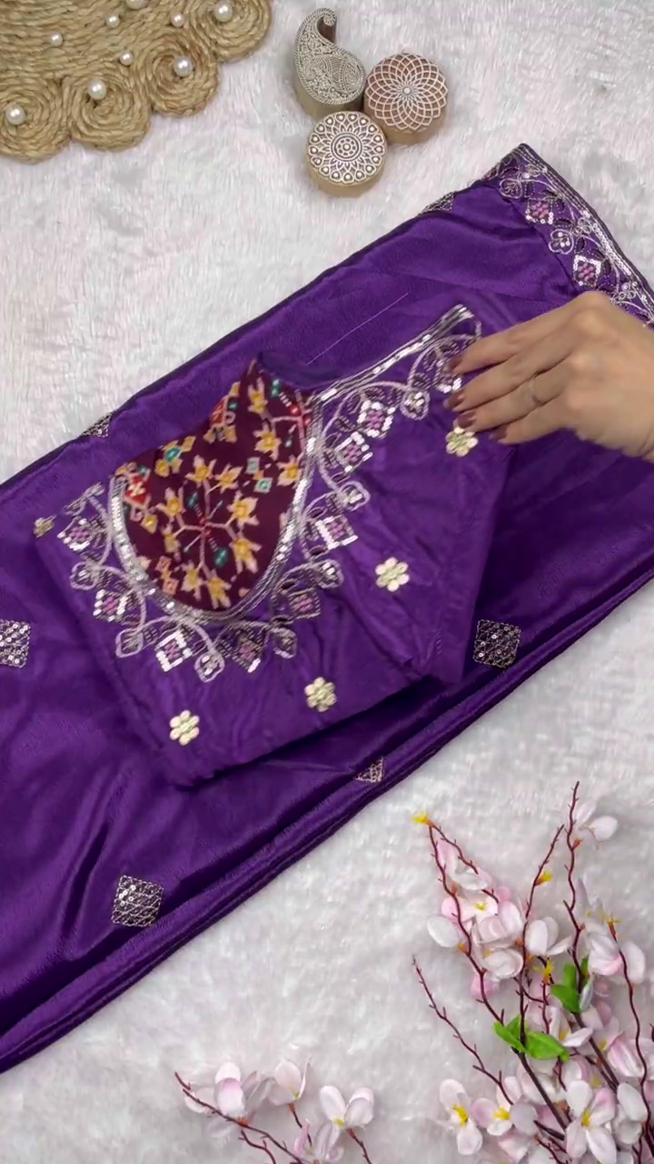 Sun-Kissed Yellow Patola Fusion Saree Set - Image 8