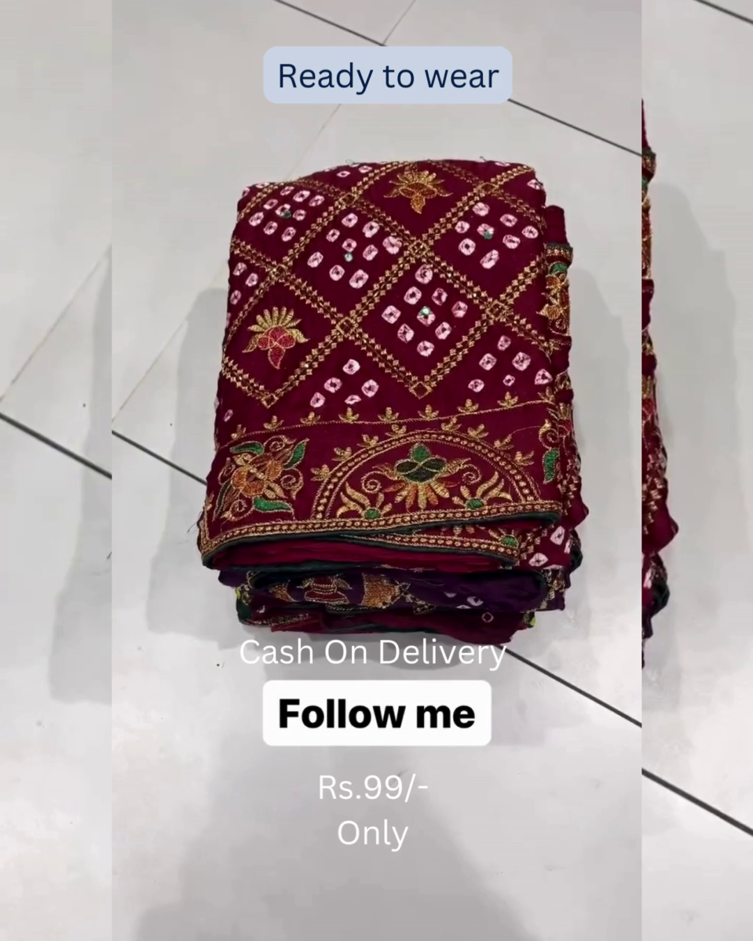 Heritage Wine Bandhani Saree with Ornate Zardosi Borders