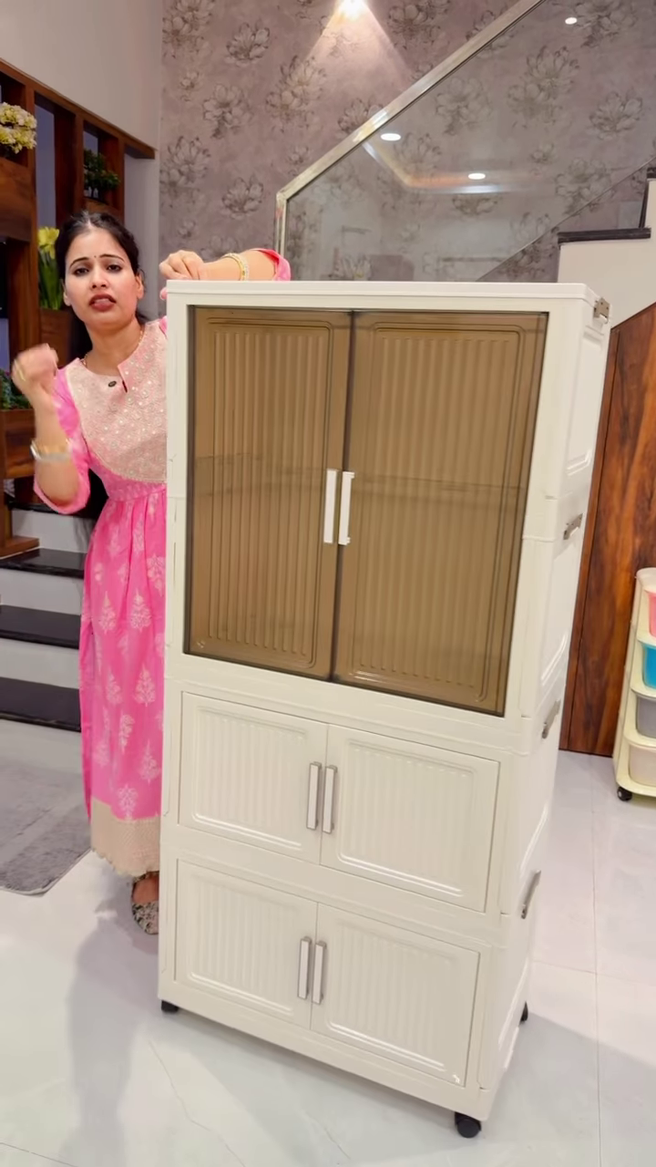 Multi-Tiered Modular Storage Cabinet for Organized Home Living