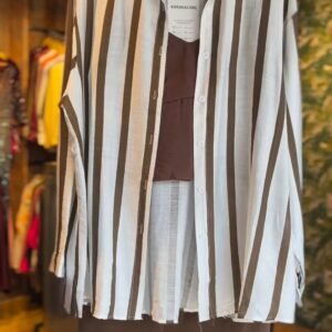 Minimalist Striped Co-ord Set with Elasticated Trousers